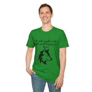 Inspirational Wolf T-Shirt, Unisex Softstyle Tee for Nature Lovers, Gift for Wolf Enthusiasts, Adventure Apparel, Casual Wear