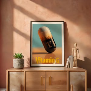 Vitamin G Guinness Digital Print, Guinness Wall Art, Irish Pub Décor, Vintage Guinness Poster, Gift for him, Home Décor, Wall Art
