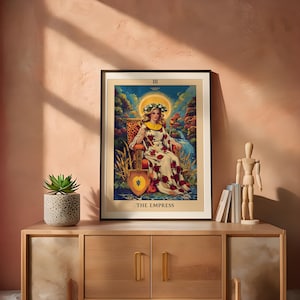 The Empress Tarot Card Wall Art, Vintage Style Tarot Print, Divine Feminine Digital, Major Arcana Poster, Home Décor, Mystical Boho Art