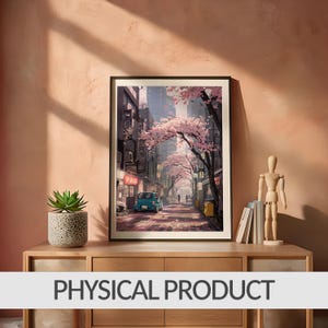 Japanese Cherry Blossom Art Print, Anime-Inspired Sakura Poster, Japanese Street Art Print, Urban Wall Decor, Digital Art Poster, Digital
