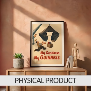 Vintage Guinness Poster, My Goodness My Guinness, Retro Irish Pub Wall Art, Wall Decor, Digital Art Print, Guinness Print, Vintage Wall Art
