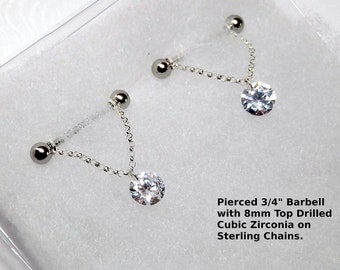 Nipple Rings Barbells Piercing Chains Non Piercing Nipple Jewelry Solitaire Nipple Rings Pierced or Fake Nipple Rings