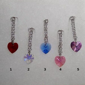 Heart Nipple Rings Charms Barbell Nipple Pink Blue Purple Sapphire and more colors image 2