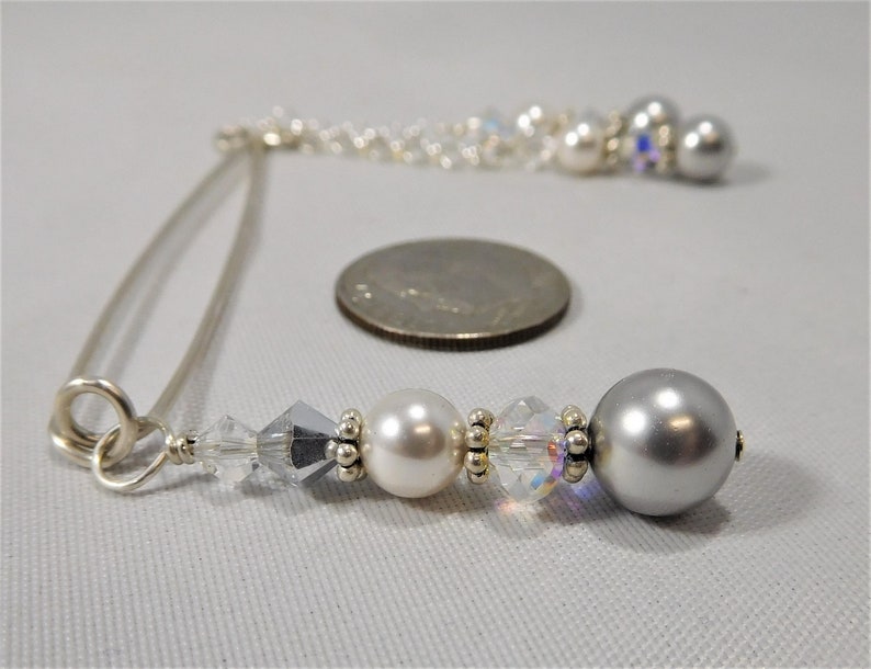 Intimate Jewelry, Clip Clamp Pearl, Pearl Intimate Jewelry, Clit Clip, Vaginal Jewelry, VCH Non Pierced Swarovski Pearl and Crystal Silver&Crystal SHOWN