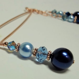 Intimate Jewelry, Clip Clamp Pearl, Pearl Intimate Jewelry, Clit Clip, Vaginal Jewelry, VCH Non Pierced Swarovski Pearl and Crystal Dark Blue SHOWN