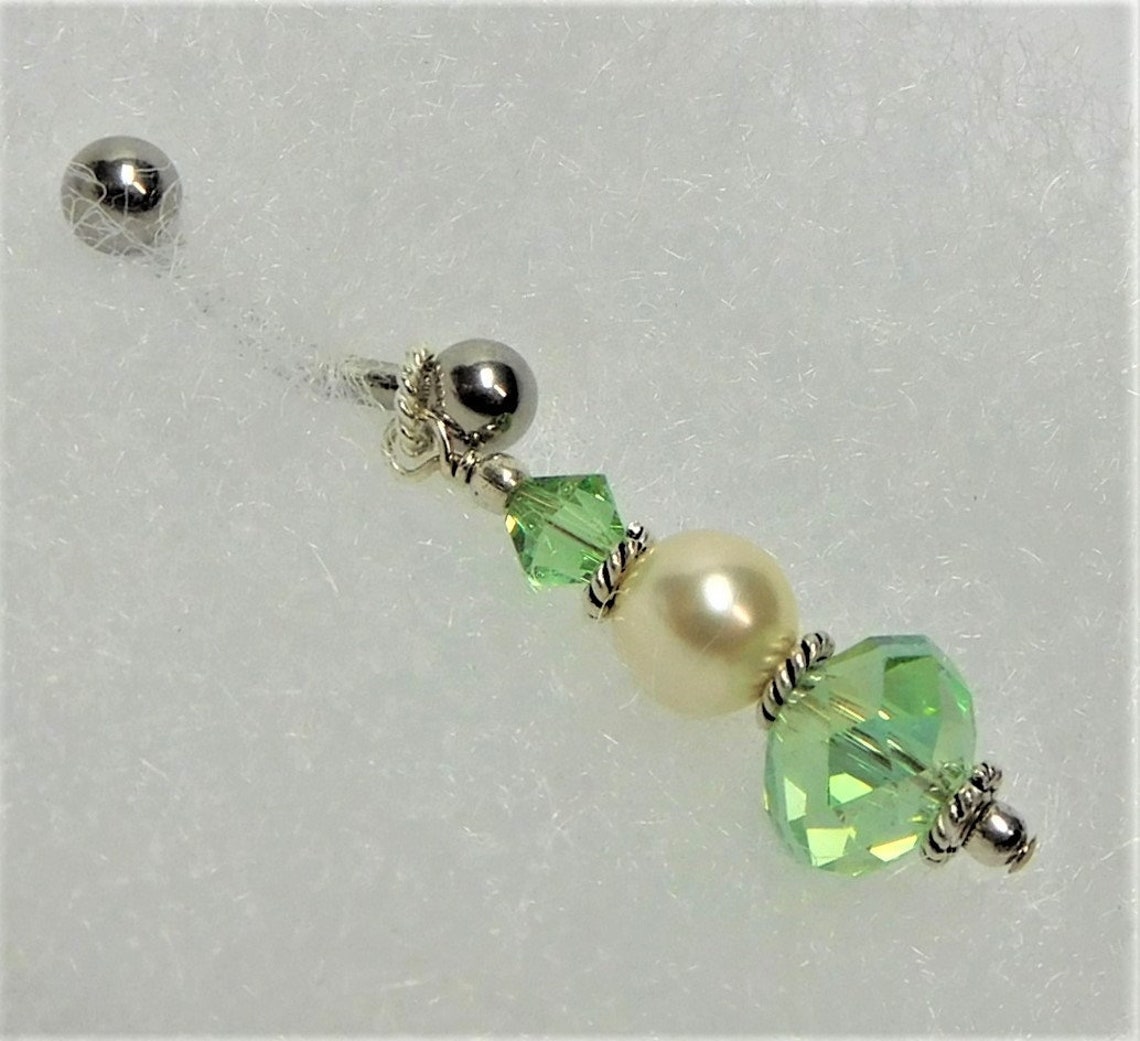 VCH Piercing Intimate Piercing Pearl VCH Curved Barbell Etsy