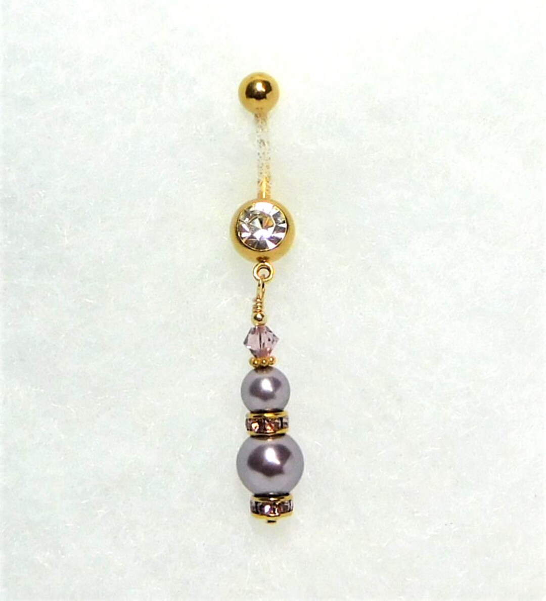 Belly Ring, Gold Belly Ring, Pearl Belly Ring, VCH Piercing, Gold VCH