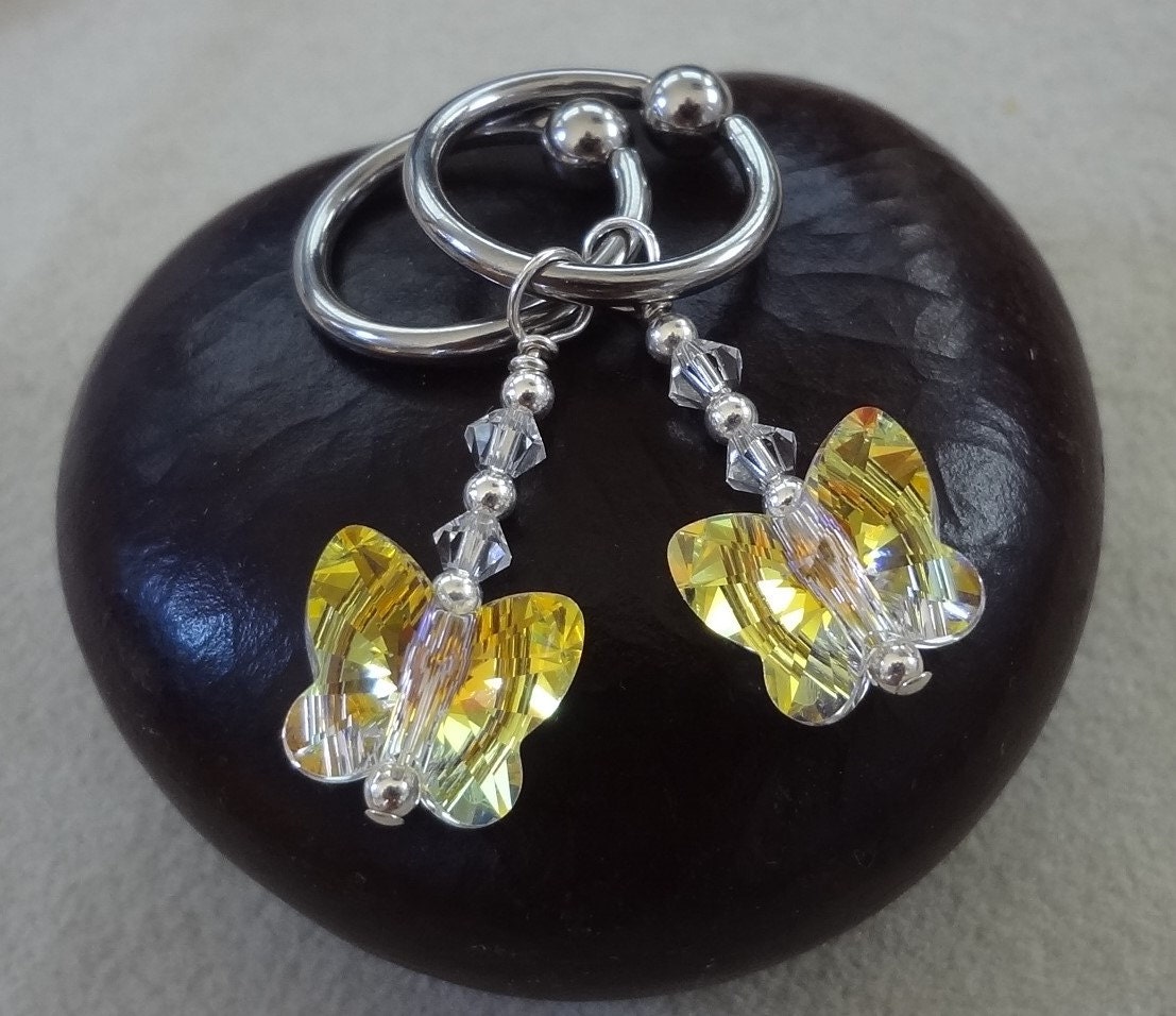 butterfly nipple rings