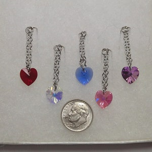 Heart Nipple Rings Charms Barbell Nipple Pink Blue Purple Sapphire and more colors image 7