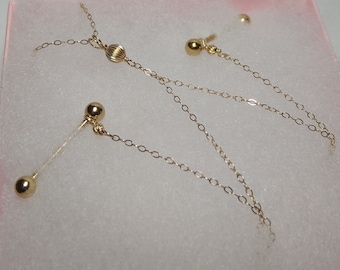 Gold Necklace Choker to Nipple or Intimate VCH 14k gold filled Necklace to Nipple or Belly Ring
