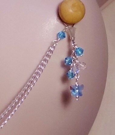 MODRSA Fake Nipple Piercing - 3 Stück Silber Korallen Nippelringe