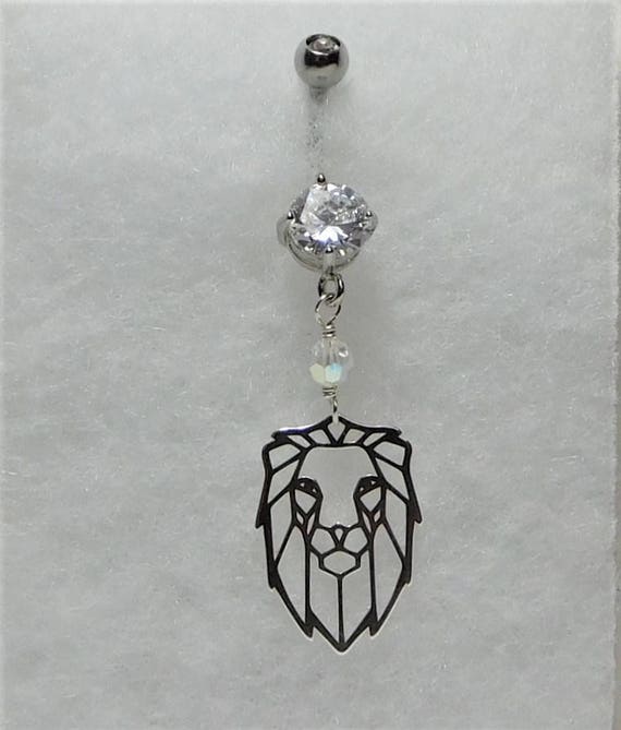 Belly Ring Lion Navel Jewelry Sterling and 316L Etsy Ireland