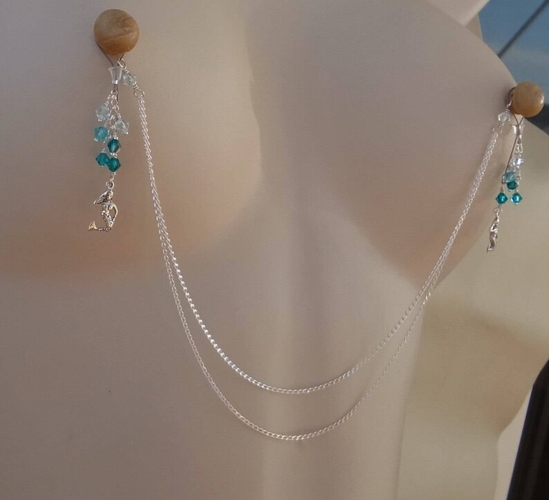 Nipple Rings Mermaid Nipple Rings Beach Jewelry Non Pierced Etsy