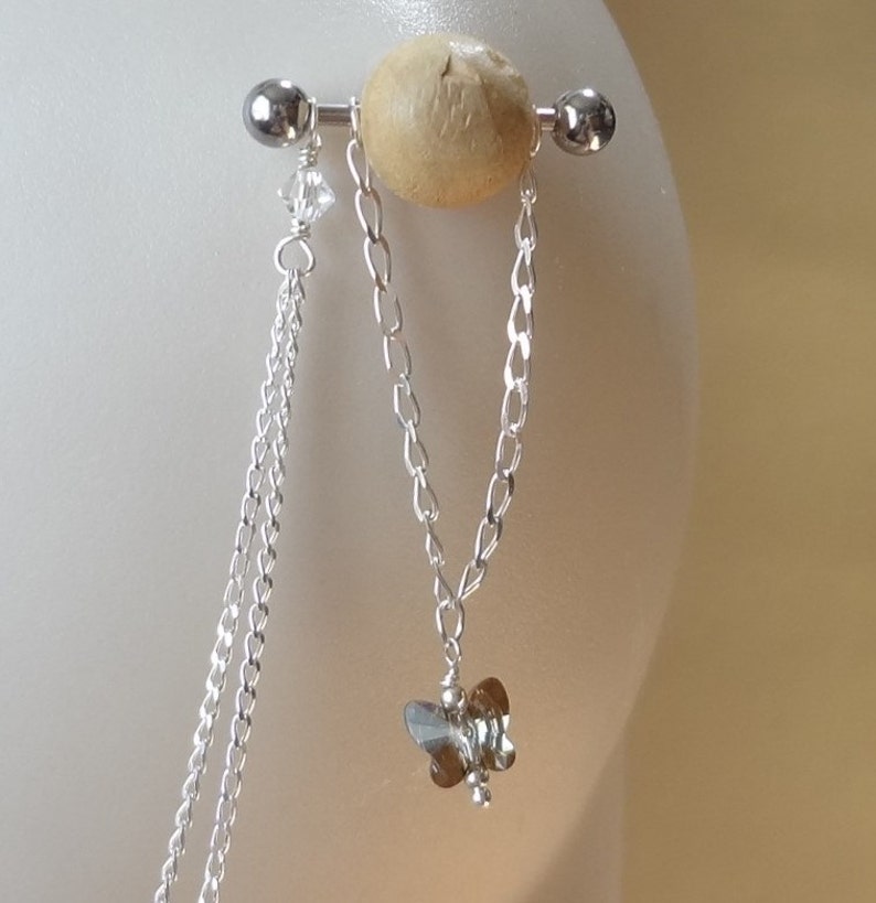 Nipple Rings Butterfly Nipple Rings Pierced Nipple Chain Etsy