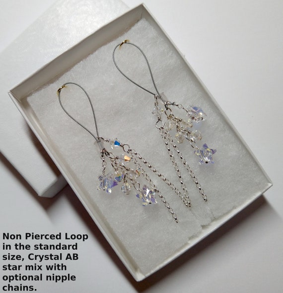 Non Piercing Nipple Rings Nipple Jewelry Star Nipple Rings Nipple Chain Breast Jewelry Non Pierced or Pierced Crystal Star NIpple Rings Etsy