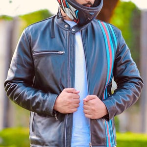 Męska skórzana kurtka motocyklowa, męska skórzana kurtka, męska kurtka na zamówienie, czarna kurtka wyścigowa dla mężczyzn, idealny prezent dla niego
