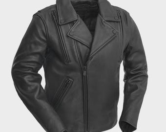 Night Hawk Men’s Motorcycle Leather Jacket, Herren Lederjacke, CE Rated Mens leather jacket, Custom Leather Jacket, Motorradjacke
