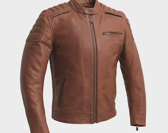 Maverick Spirit Whiskey Leather Motorcycle Jacket
