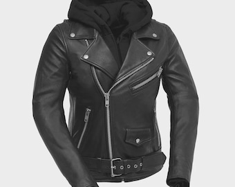 Grand Scarlet Women’s Motorcycle Leather Jacket, Gift for Her, Womens leather jacket, Custom Leather Jacket, Motorradjacke, Biker Jacket