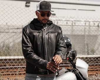 Urban Vagabond Men’s Motorcycle Leather Jacket, Herren Lederjacke, CE Rated Mens leather jacket, Custom Leather Jacket, Motorradjacke