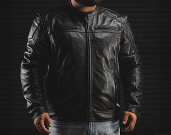 Havoc Ride Men’s Motorcycle Leather Jacket, Herren Lederjacke, Mens leather jacket, Custom Leather Jacket, Motorradjacke, Biker Jacket