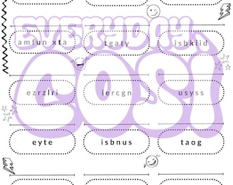 Skibidi Slang Word Scramble Printable Digital Download Gen Z Gen Alpha Sigma Rizz Rizzler Tween Slang Brain Rot Teen Gift Brainrot Word Game