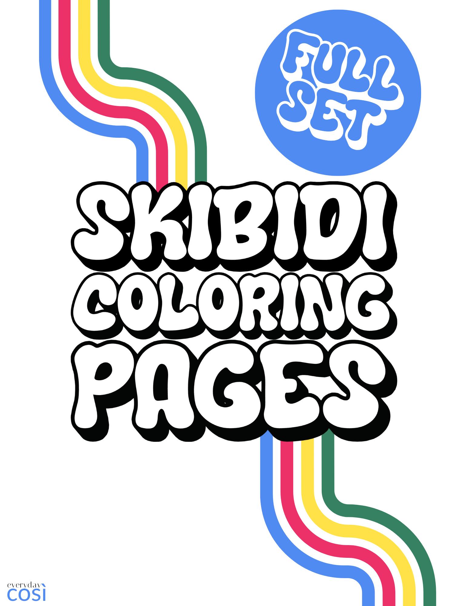 Brain Rot Edge Rizz FULL SET Skibidi Coloring Pages Printable Printables Digital Download ...