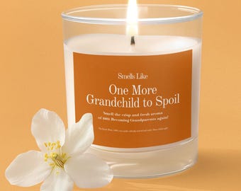 Pregnancy Reveal Candle Gift: Grandparents Again, Scented Soy Wax