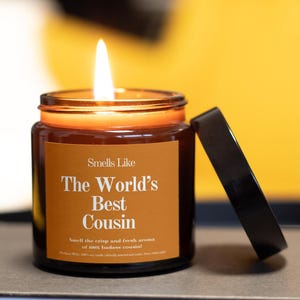 Best Cousin Gift, Cousin Birthday Candle, Hand Poured Candle, Scented Candle, Amber Jar Candle, Multi-Size Candle