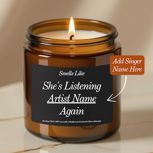 Smells Like She&#39;s Listening To Again Candle: Music Lover Gift