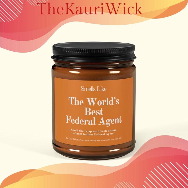 Federal Agent Gift, "Smells Like World's Best", Soy Wax Candle image 4