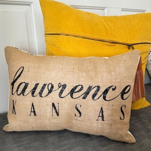 Burlap ROCK CHALK pillow