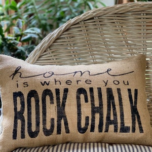 Burlap ROCK CHALK pillow