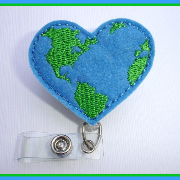 Fun Badge Reel ID Holder Retractable - Earth Chick - eco friendly - medical staff nurse teacher