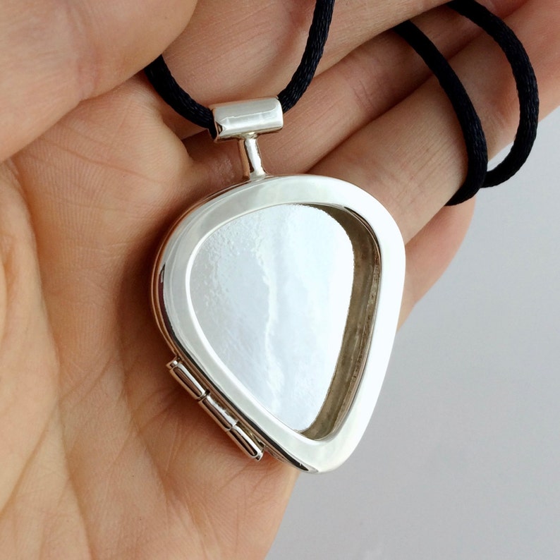 Guitar Pick Locket in Sterling Silver Etsy