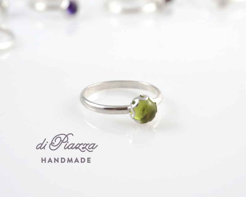 Peridot Stack Ring in Sterling Silver