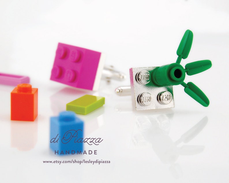 Lego Cufflinks in Sterling Silver