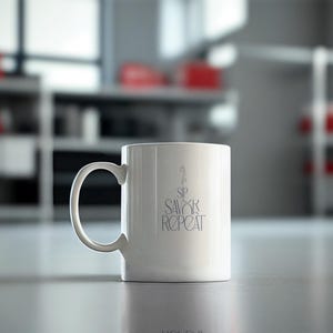 Schlucken, genießen, wiederholen Sie die Tasse - Perfekt für Kaffeeliebhaber, Geschenk für Freunde, Teezeit wesentlich, Haus-Büro-Dekor, lustige Schlucktasse