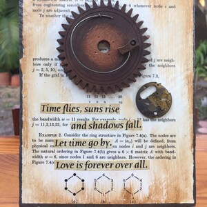 TIME FLIES - Mixed Media Assemblage on Salvaged Wood