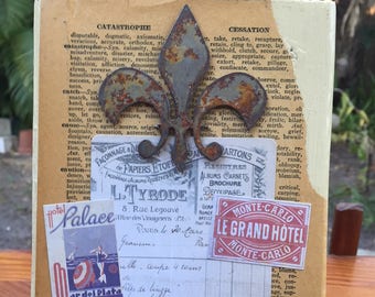 Long Distance L'Amour - Mixed Media Assemblage on Salvaged Wood