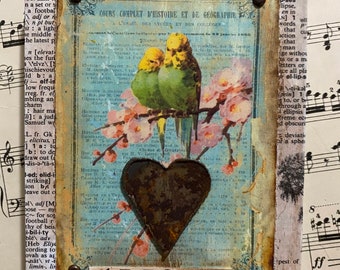 AMORE - Mixed Media Assemblage - Small But Mighty Series 4 x 6