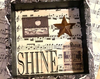 SHINE -  5X5 Shadowbox - Star Moon Music ELO