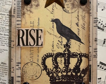 RISE - Mixed Media Assemblage - Small But Mighty Series 4 x 6