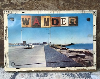 WANDER - Mixed Media - Vintage Postcard Series - 4 x 6