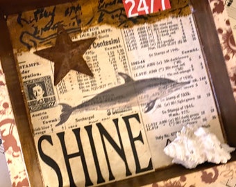 SHINE -  5X5 Shadowbox - Fish Shells Star 24/7