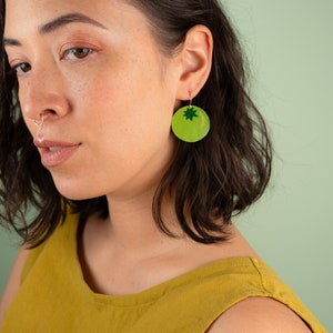 Large Red Tomato Earrings Lightweight & Made from Reclaimed Leather zdjęcie 2