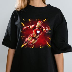 Iron-Man PNG T-Shirt Design, Superhero Flying Pose PNG for Sublimation, Printable Clipart for DIY Apparel & Crafts, Digital Instant download