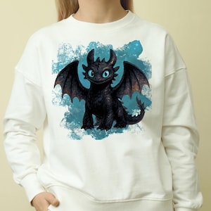 Cartone animato Sdentato Furia Buia Acquerello Drago Carino PNG, Design Sdentato per Sublimazione Alta Risoluzione PNG per T-shirt e Arte e Artigianato Fai da Te