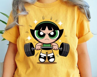 Imágenes prediseñadas PNG de Power Girl adorable, imágenes PNG de ejercicios adorables para mujeres, imágenes prediseñadas de personajes de dibujos animados, descarga digital de alta resolución, regalos de fitness
