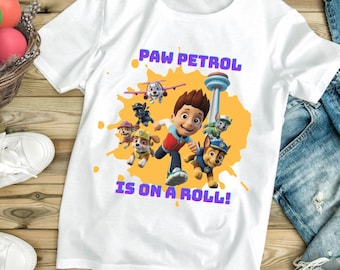 Valp Räddningspatrullens skjortdesign png, barntecknad födelsedagsfest PNG, digital nedladdning, transparent bakgrundsdesign 300 DPI för t-shirt